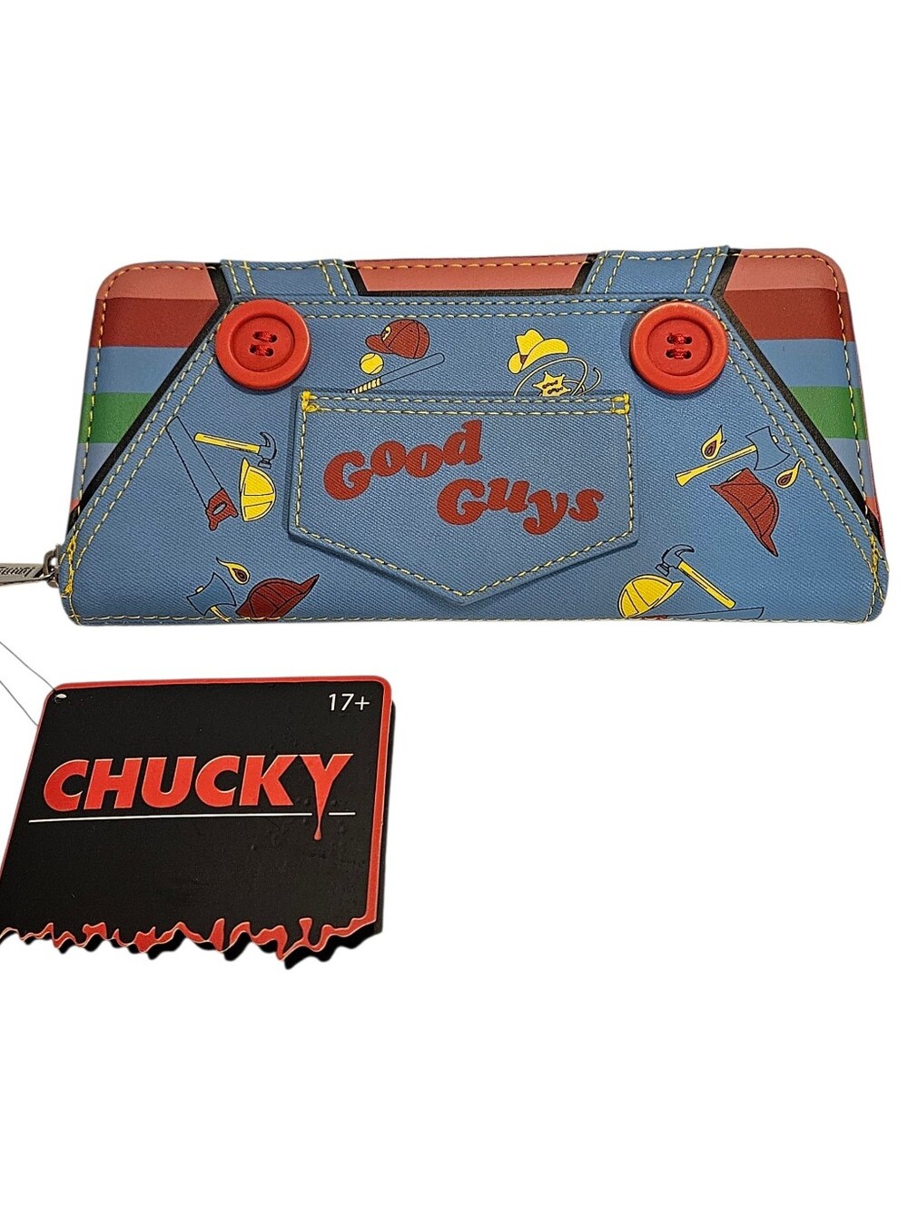 Loungefly Childs Play Chucky Cosplay Mini Backpack And Wallet Set- NWT - Picture 12 of 15